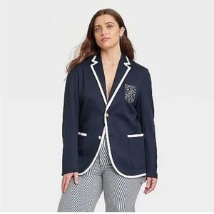 White House Unisex Blue and White Tailored-jackets Size Large C27